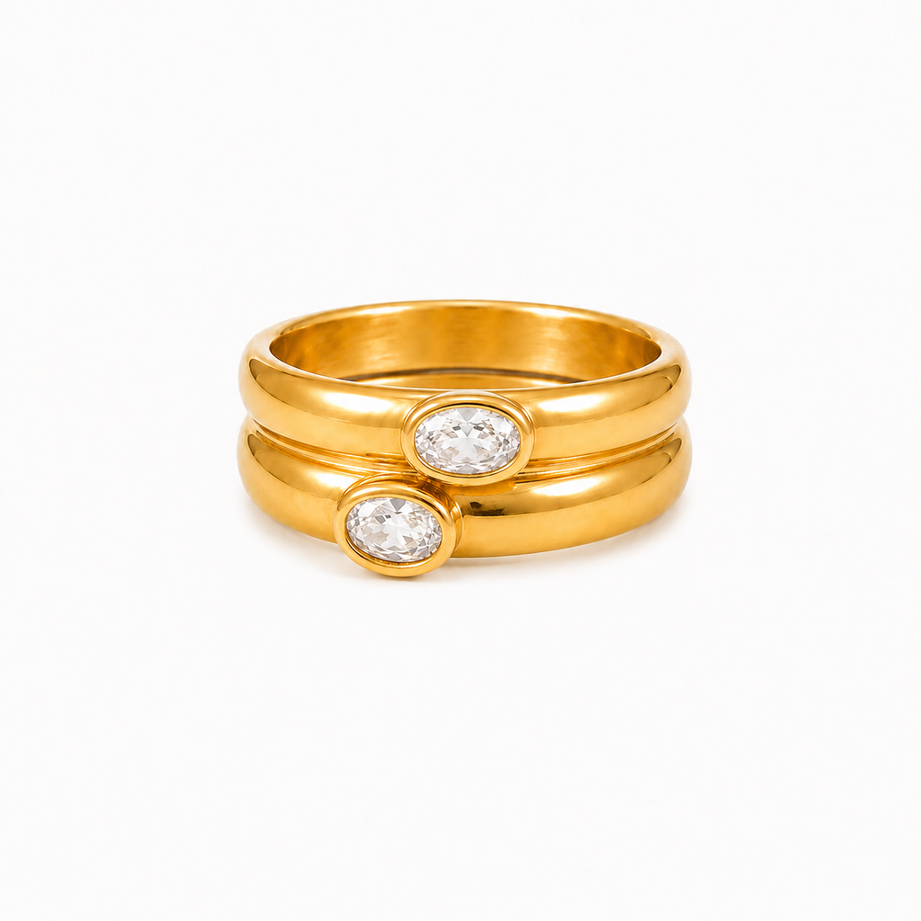 Bague double zircons