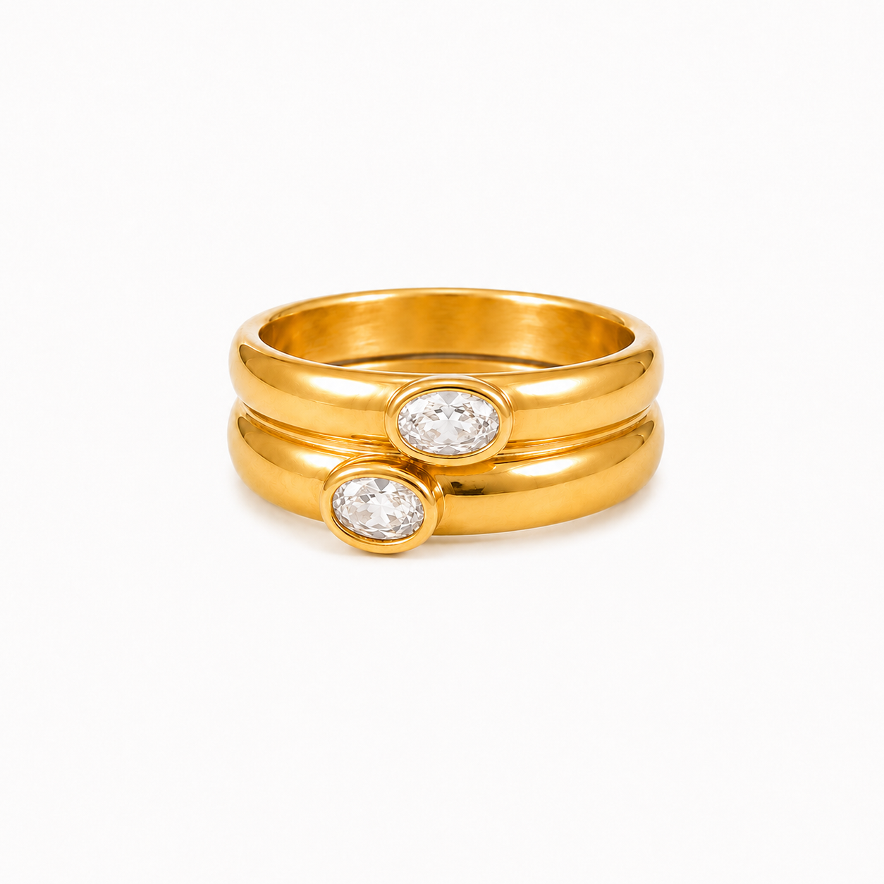Bague double zircons