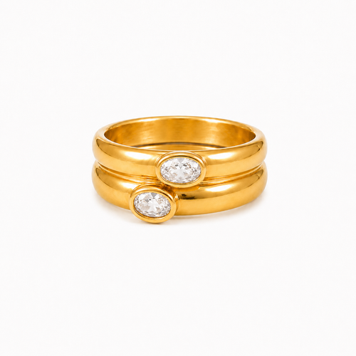 Bague double zircons