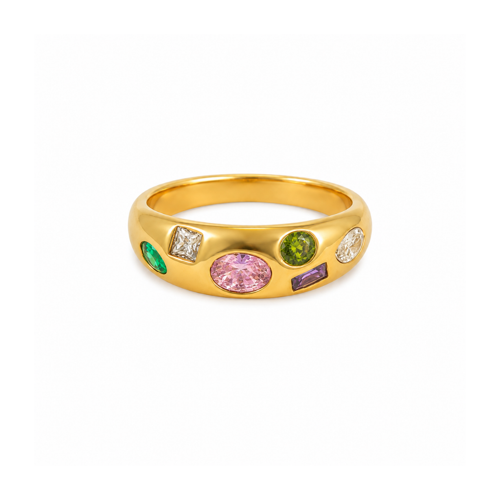 Bague Zircons multicolore